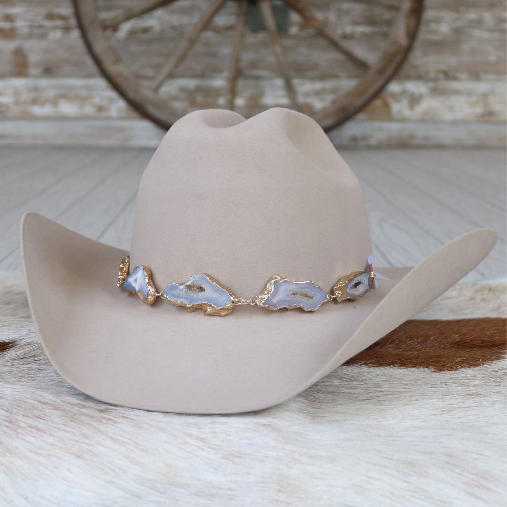 Geode Slice White Hat Band – Savannah