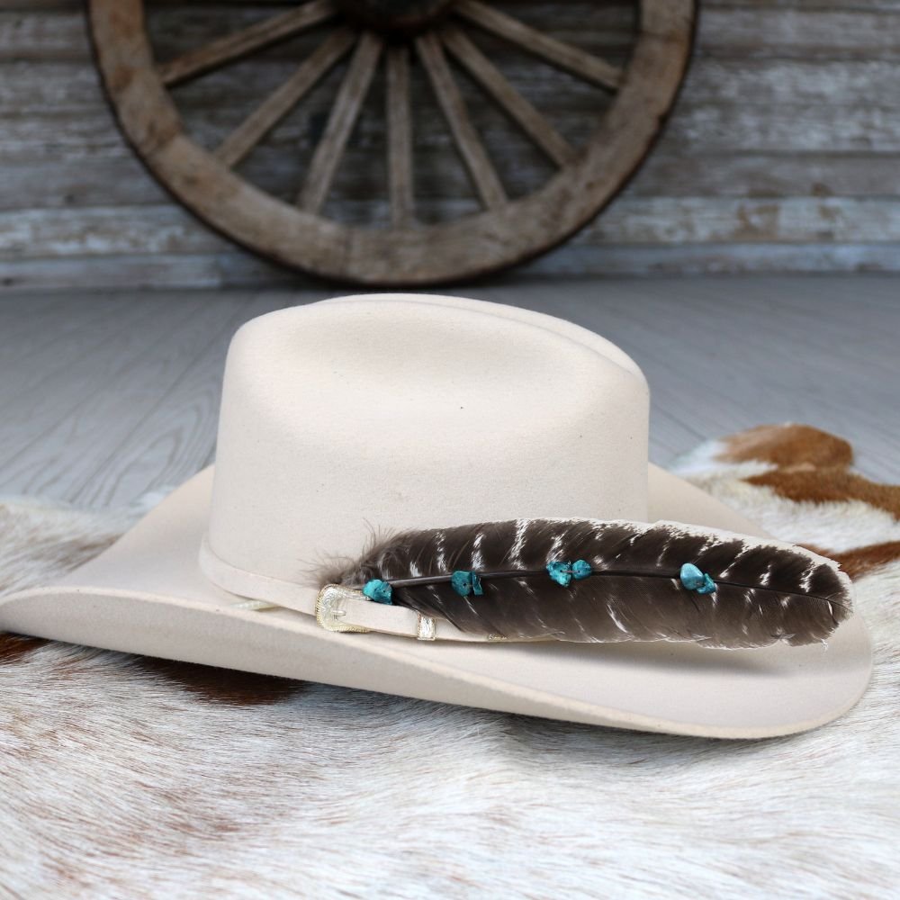 Turquoise Turkey Hat Feather