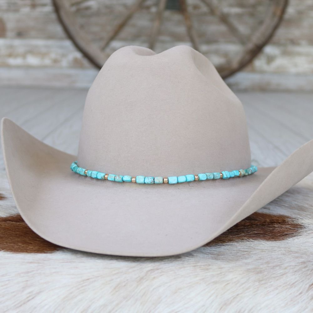 Chunky Turquoise Stone Hat Band - Ellis