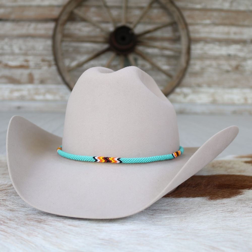 Round Beaded Hat Band (Turquoise)