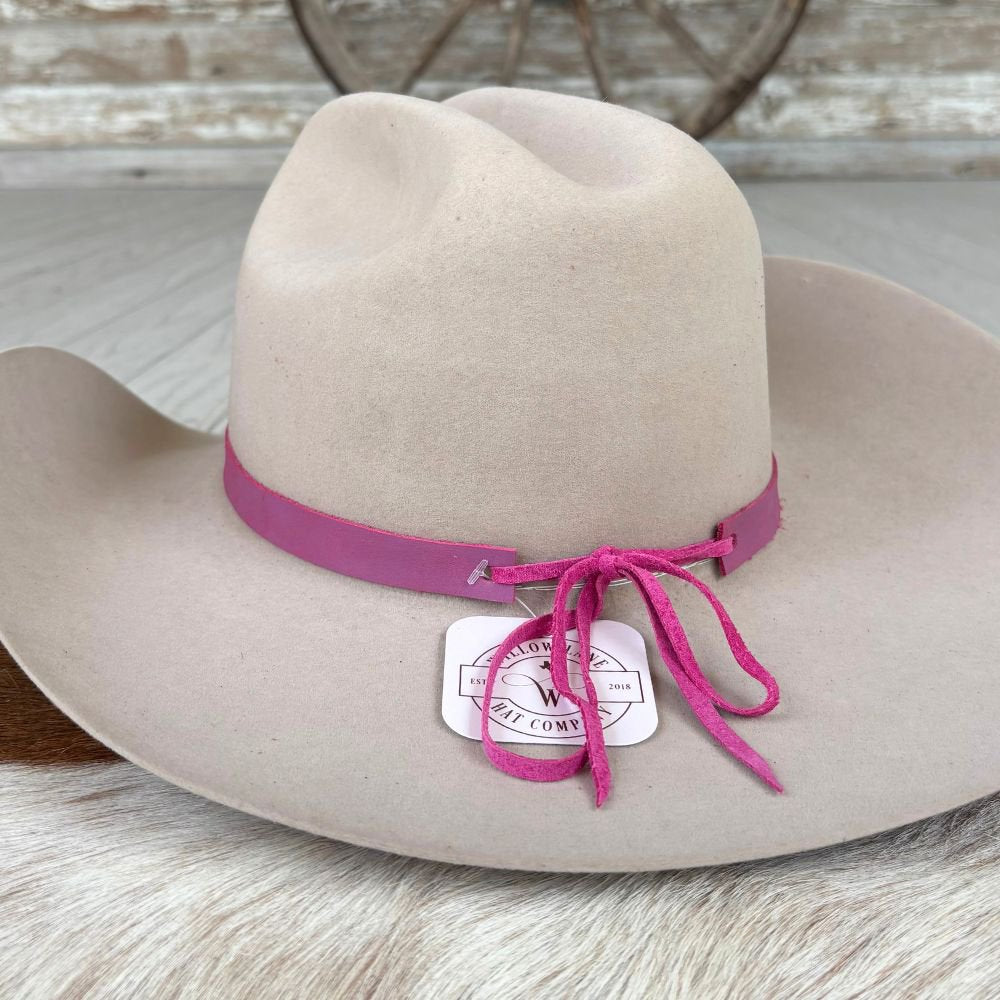 Leather Hat Band - Magenta