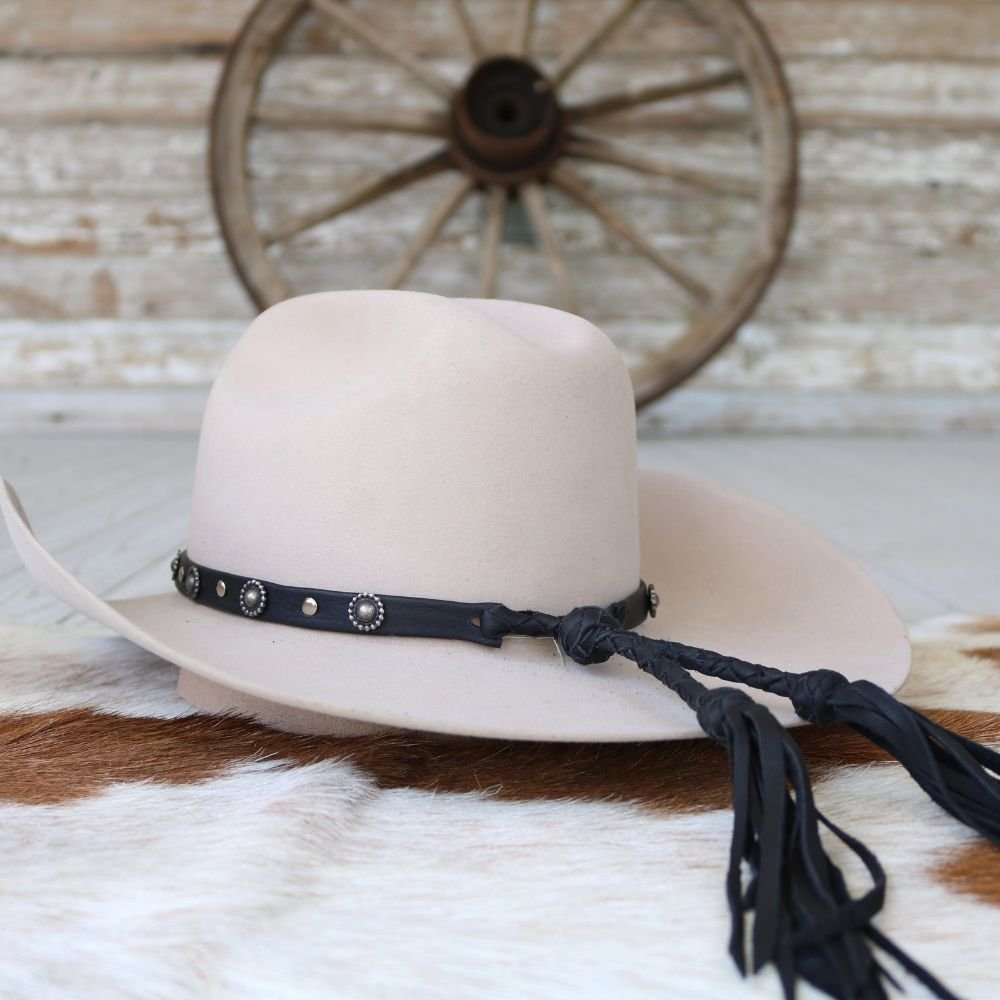 Deerskin Leather Studded Hat Band