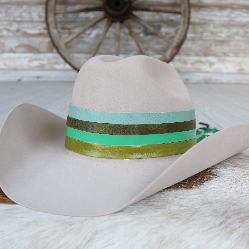 Green Leather Hat Band Variety Pack – 4 Pack