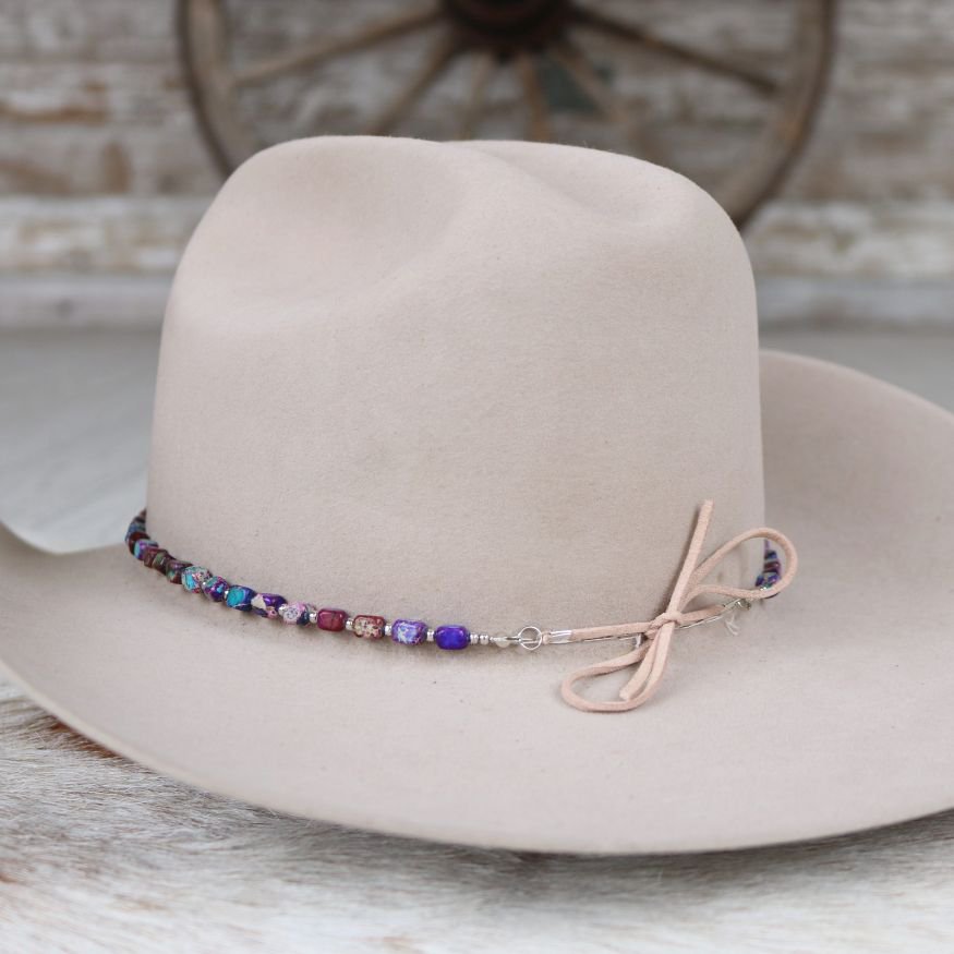 Chunky Purple Stone Hat Band - Aether