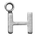 a silver letter h with a ring
