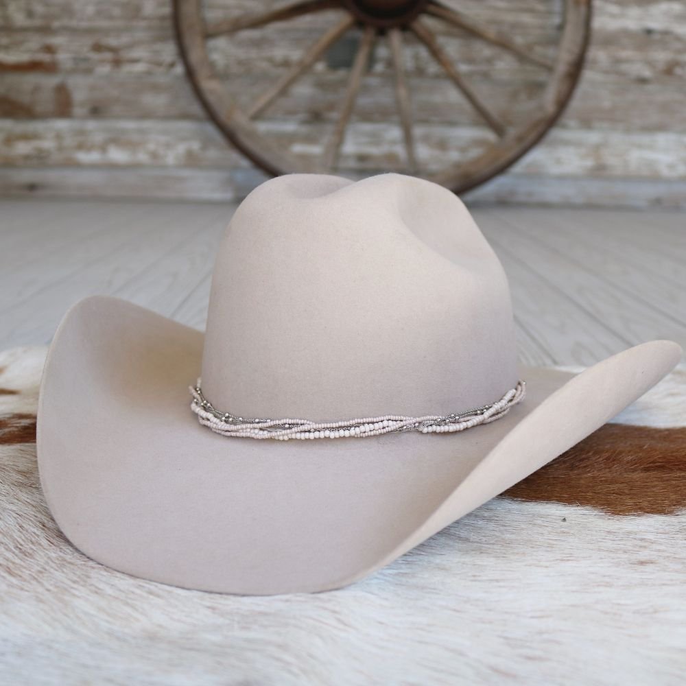 Cream Multi-Strand Beaded Hat Band