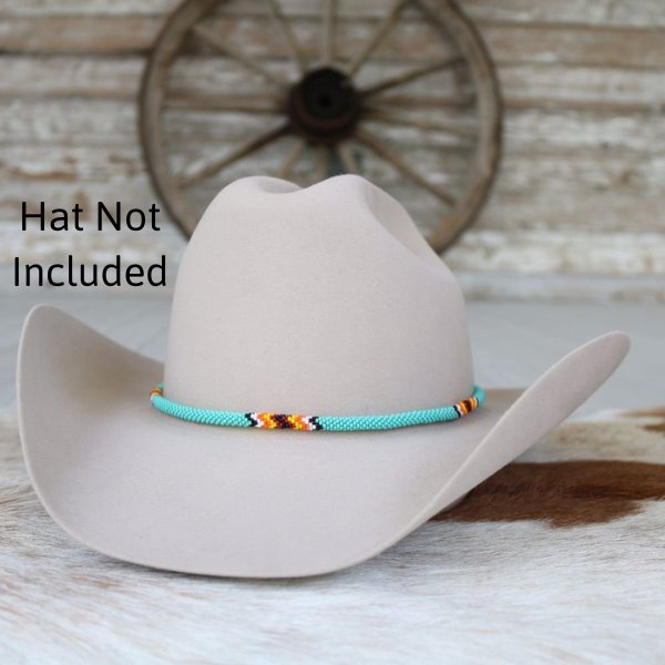 Round Beaded Hat Band (Turquoise)