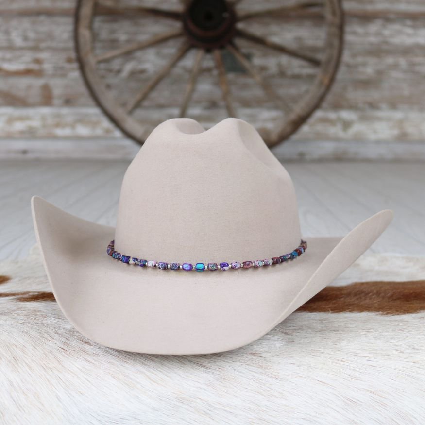 Chunky Purple Stone Hat Band - Aether