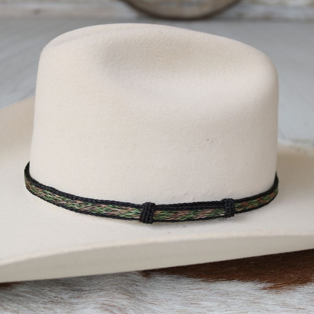 Horsehair Green Braided Hat Band - Envy
