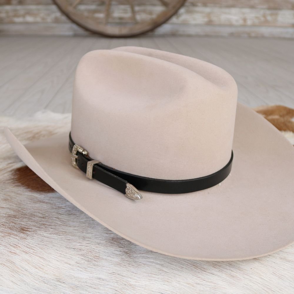 Western Black Leather Hat Band - Cash