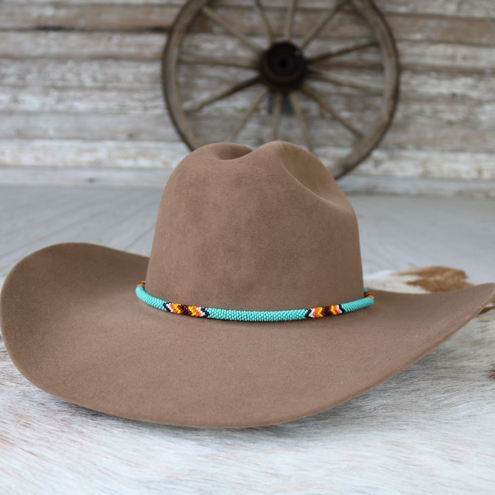 Round Beaded Hat Band (Turquoise)