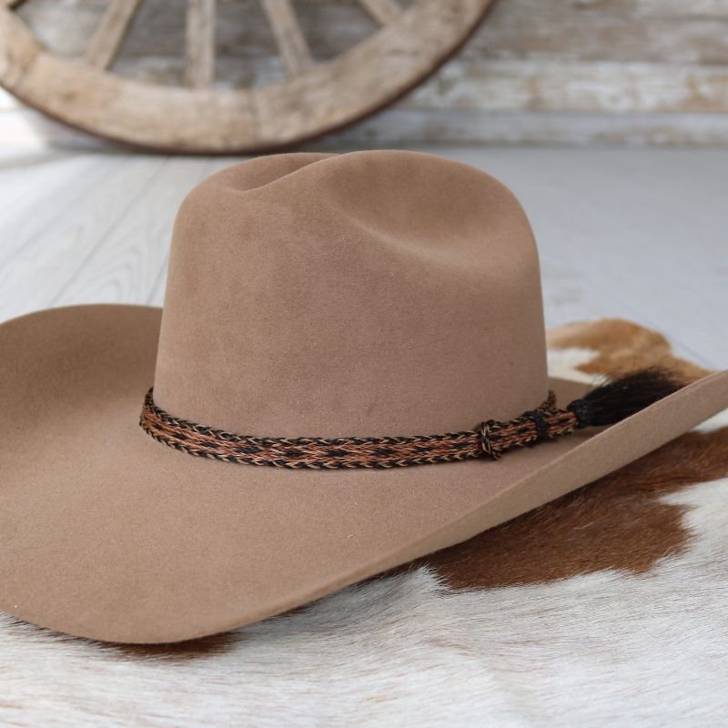 Horsehair Braided Single Tassel Hat Band - Sundown