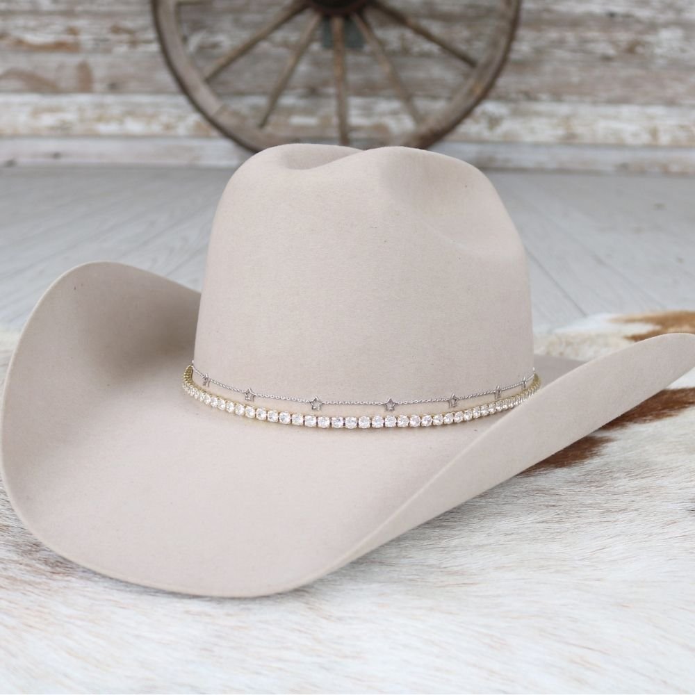 Silver Star Chain Hat Band