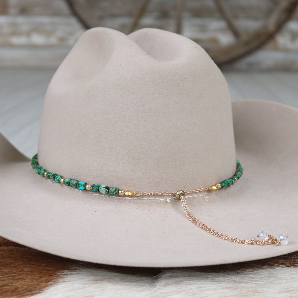 Chunky Green Stone Hat Band - Wade