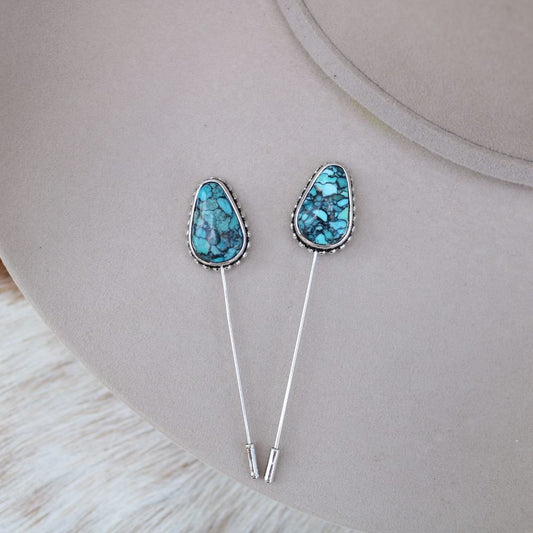 Blue Matrix Hat Pin