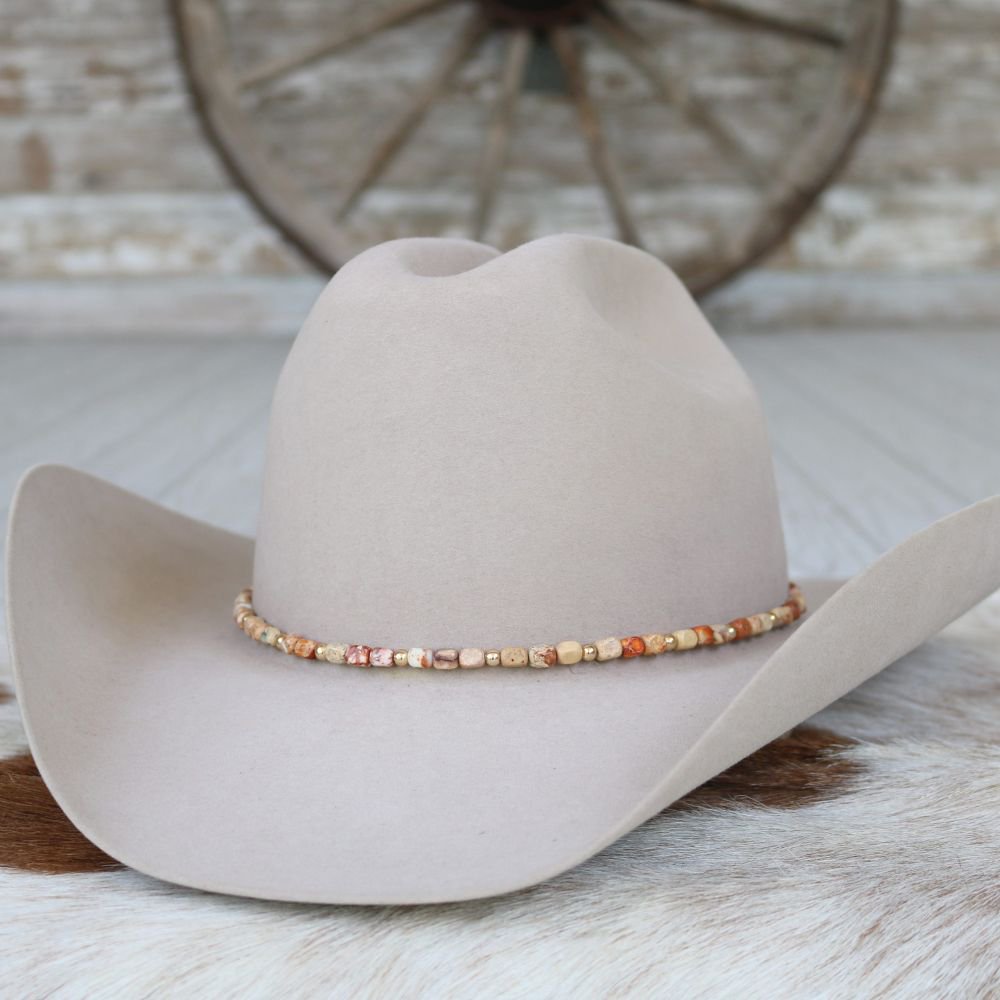 Chunky Brown Jasper Stone Hat Band - Sienna