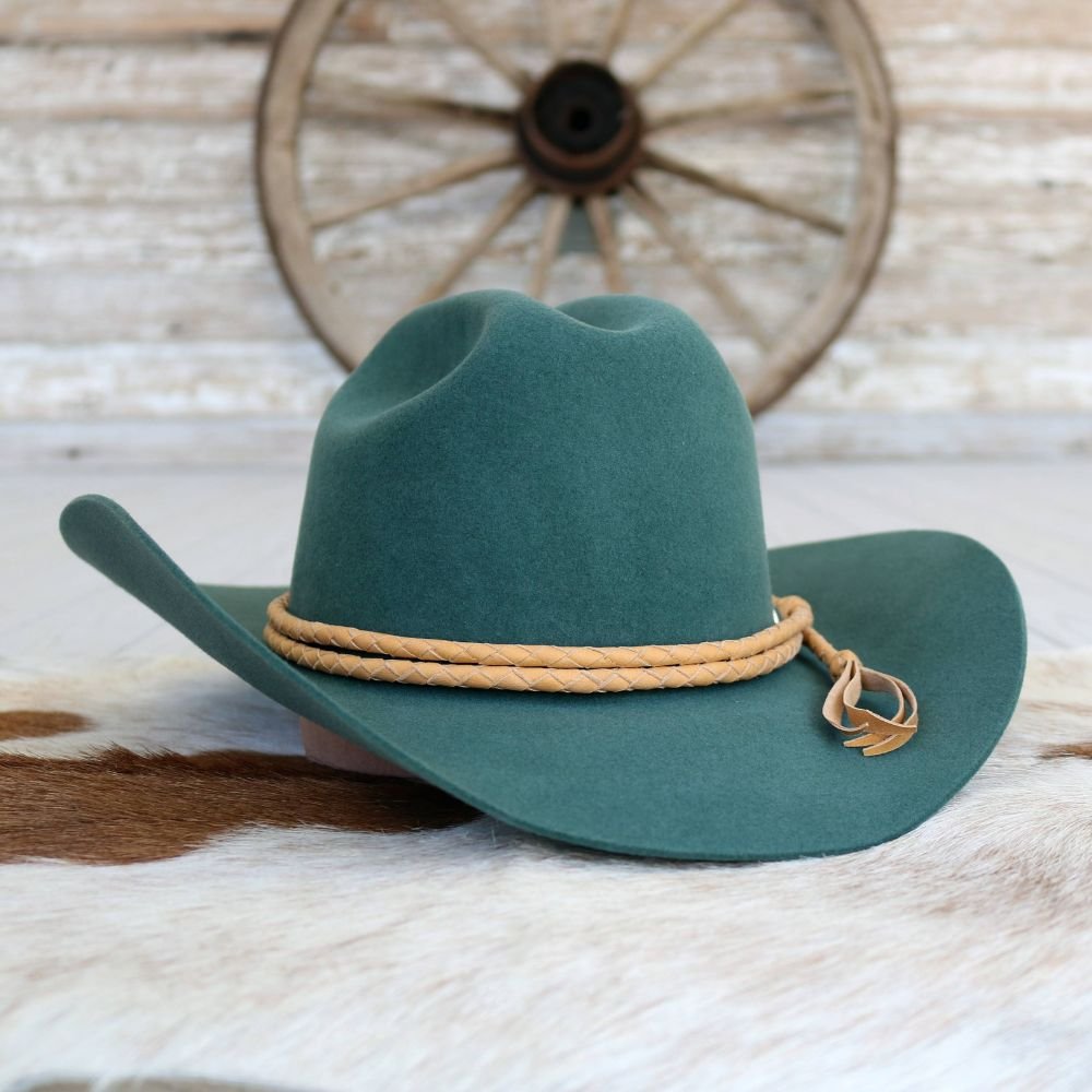 Butterscotch Braided Leather Hat Band