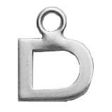 a silver letter d with a ring