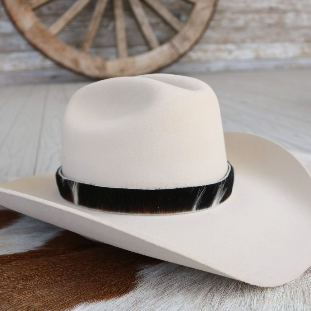 Cowhide Hat Band - Black & White