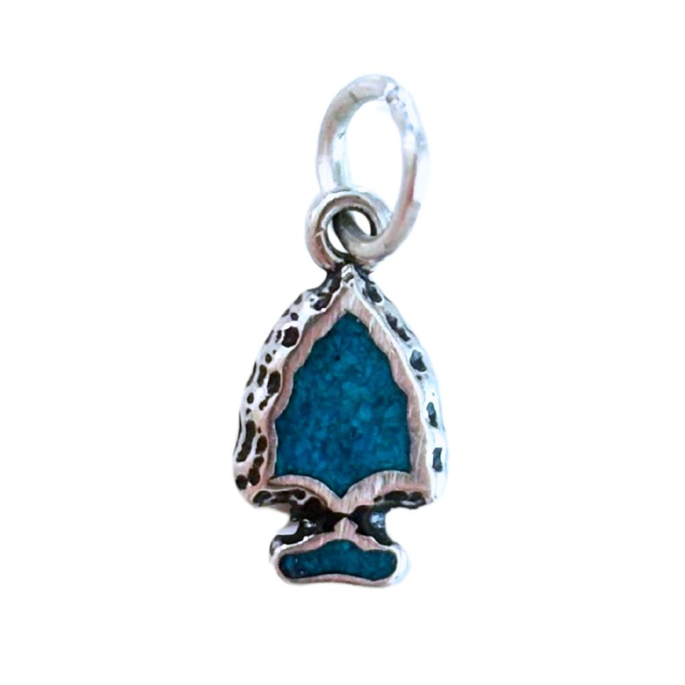 Arrowhead Charm Turquoise Inlay