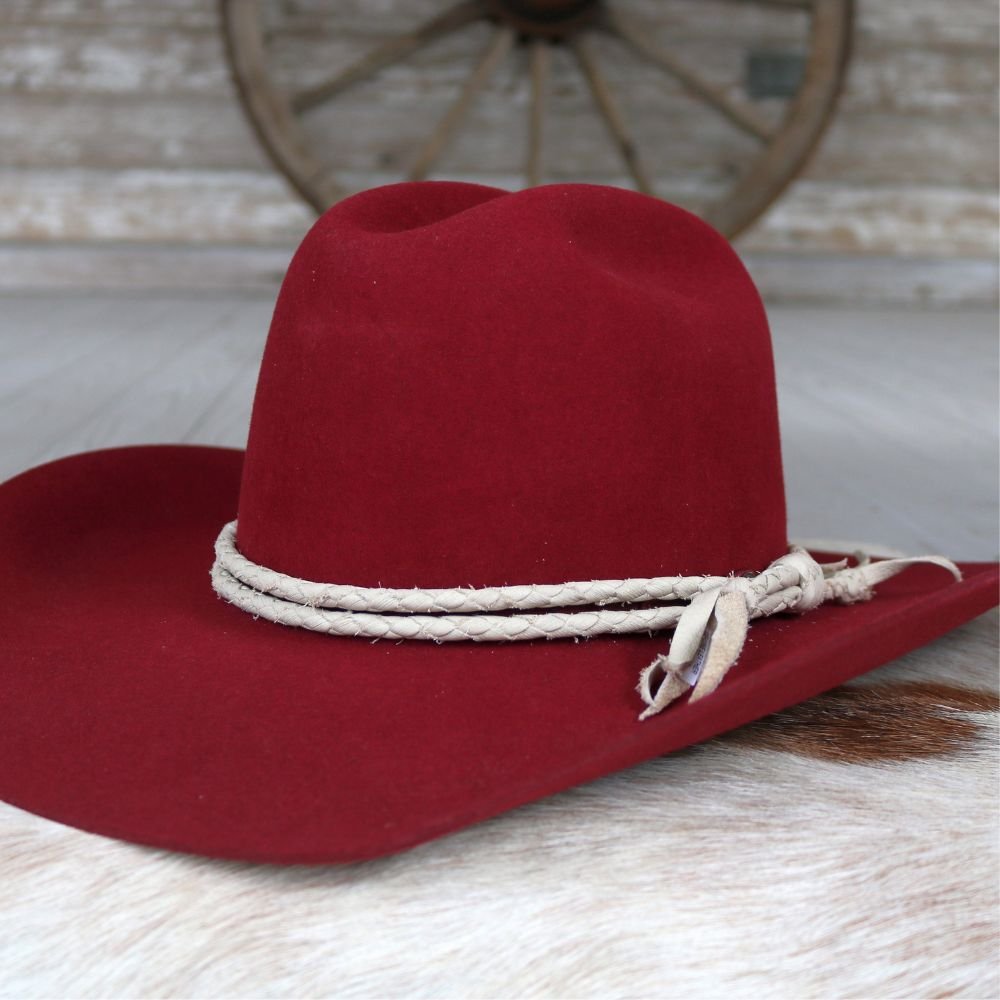 Bone Braided Leather Hat Band