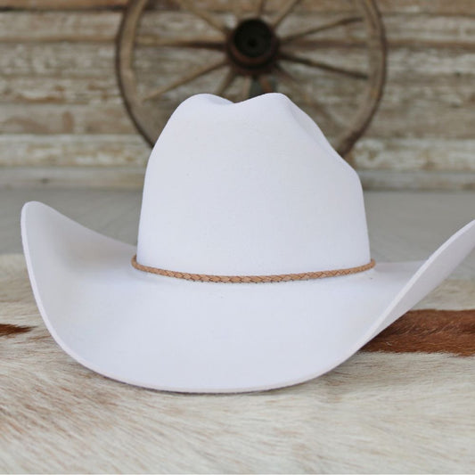 Tan Braided Leather Hat Band