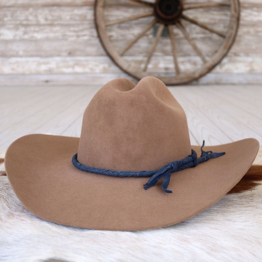 Midnight Blue Braided Leather Hat Band