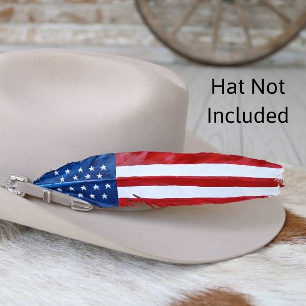 American Flag Painted Turkey Hat Feather