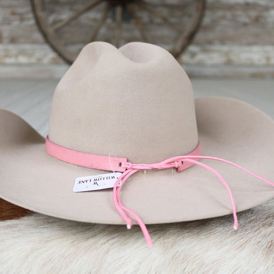 Leather Hat Band – Soft Pink