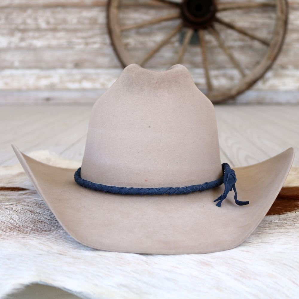 Midnight Blue Braided Leather Hat Band