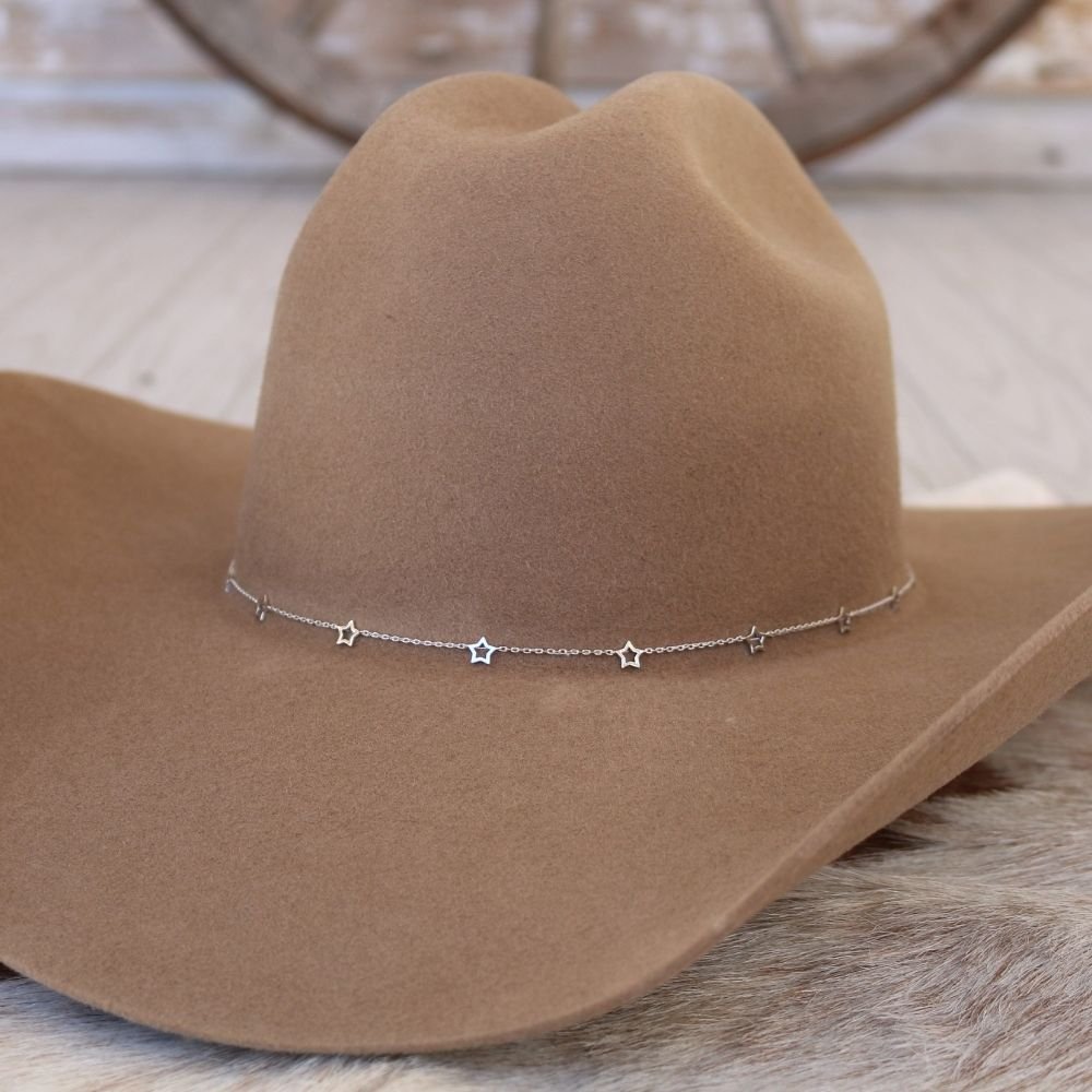 Silver Star Chain Hat Band