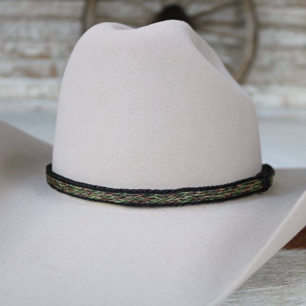 Horsehair Green Braided Hat Band - Envy