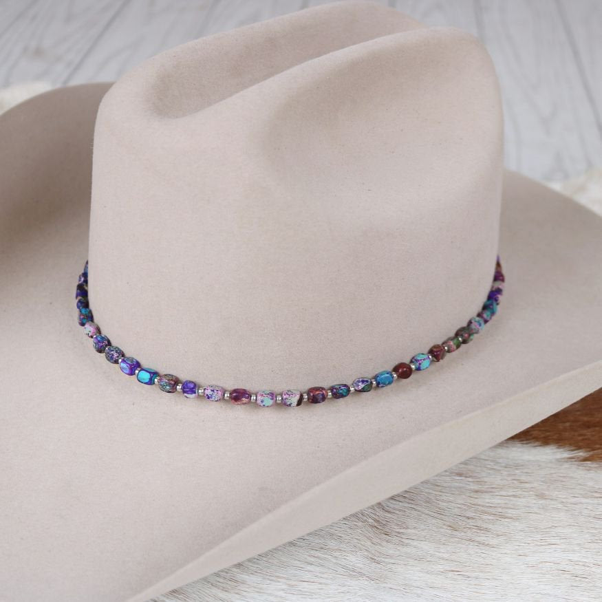 Chunky Purple Stone Hat Band - Aether