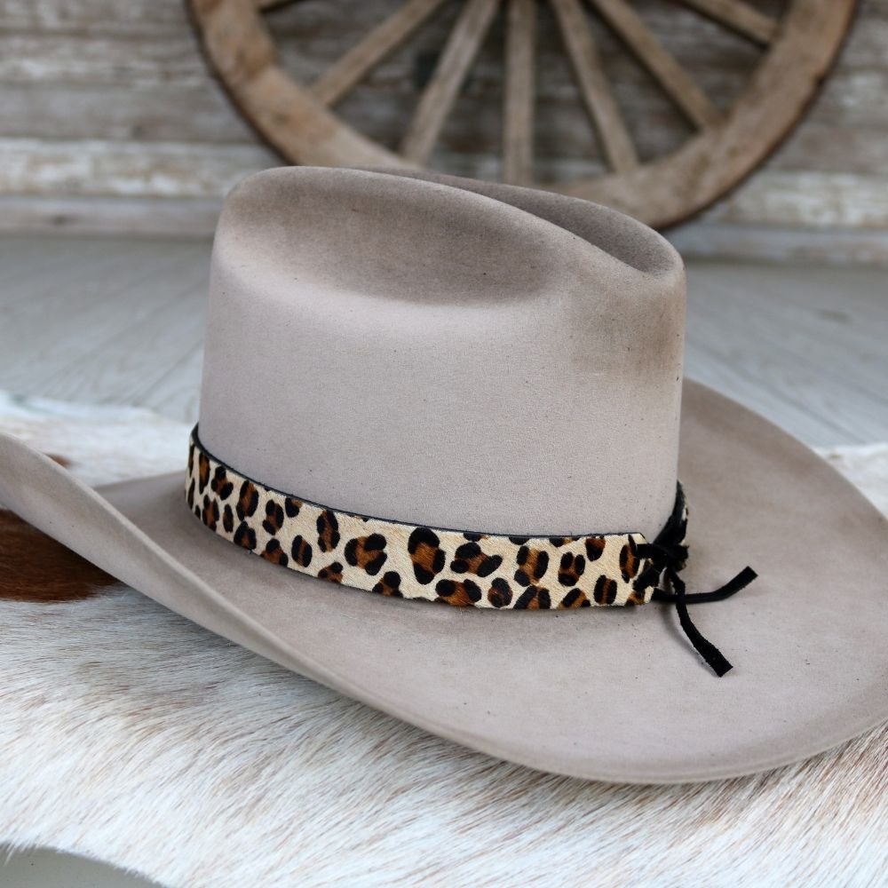 Leopard Print Leather Hat Band - Mia