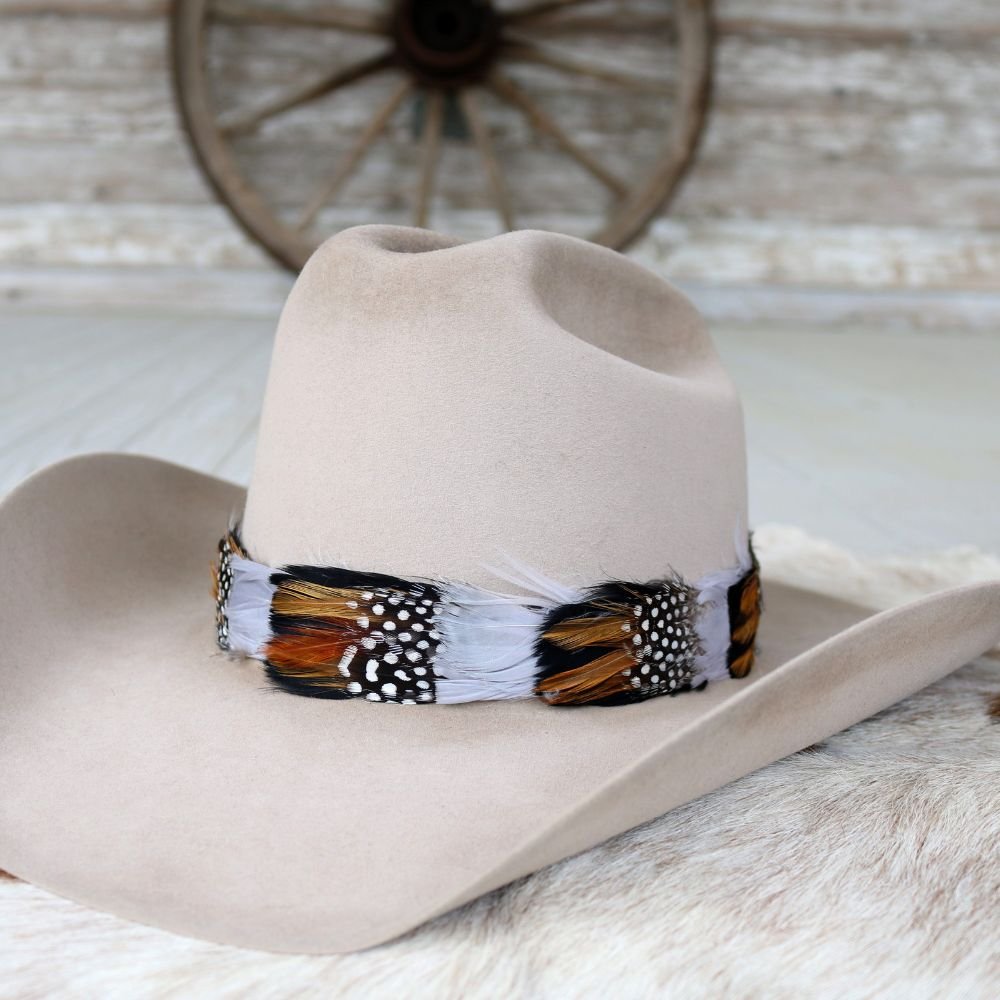 Feather Hat Band - Grey