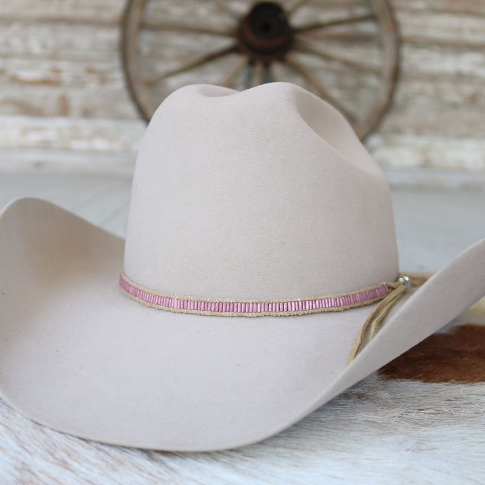 Soft Pink Lane Stitch Hat Band