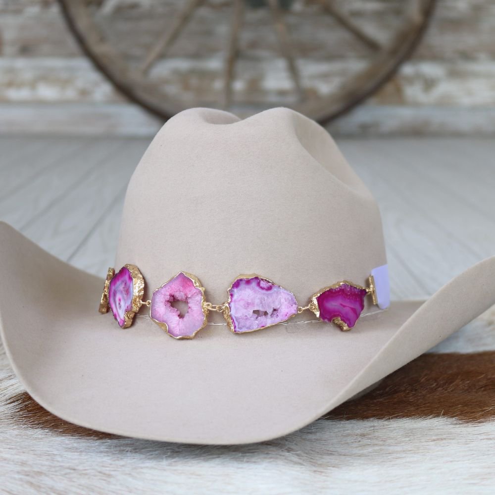 Geode Slice Pink Hat Band – Arden