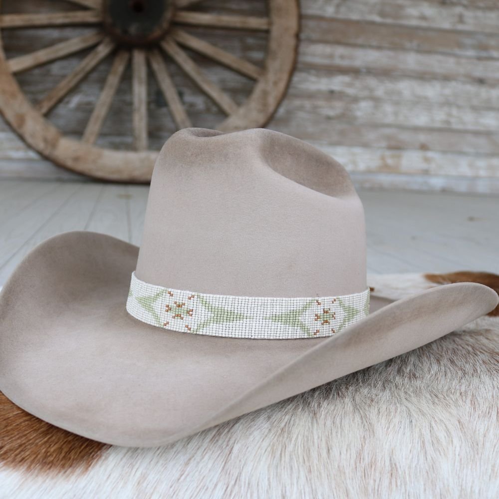 Western Beaded Hat Band - Sagebrush