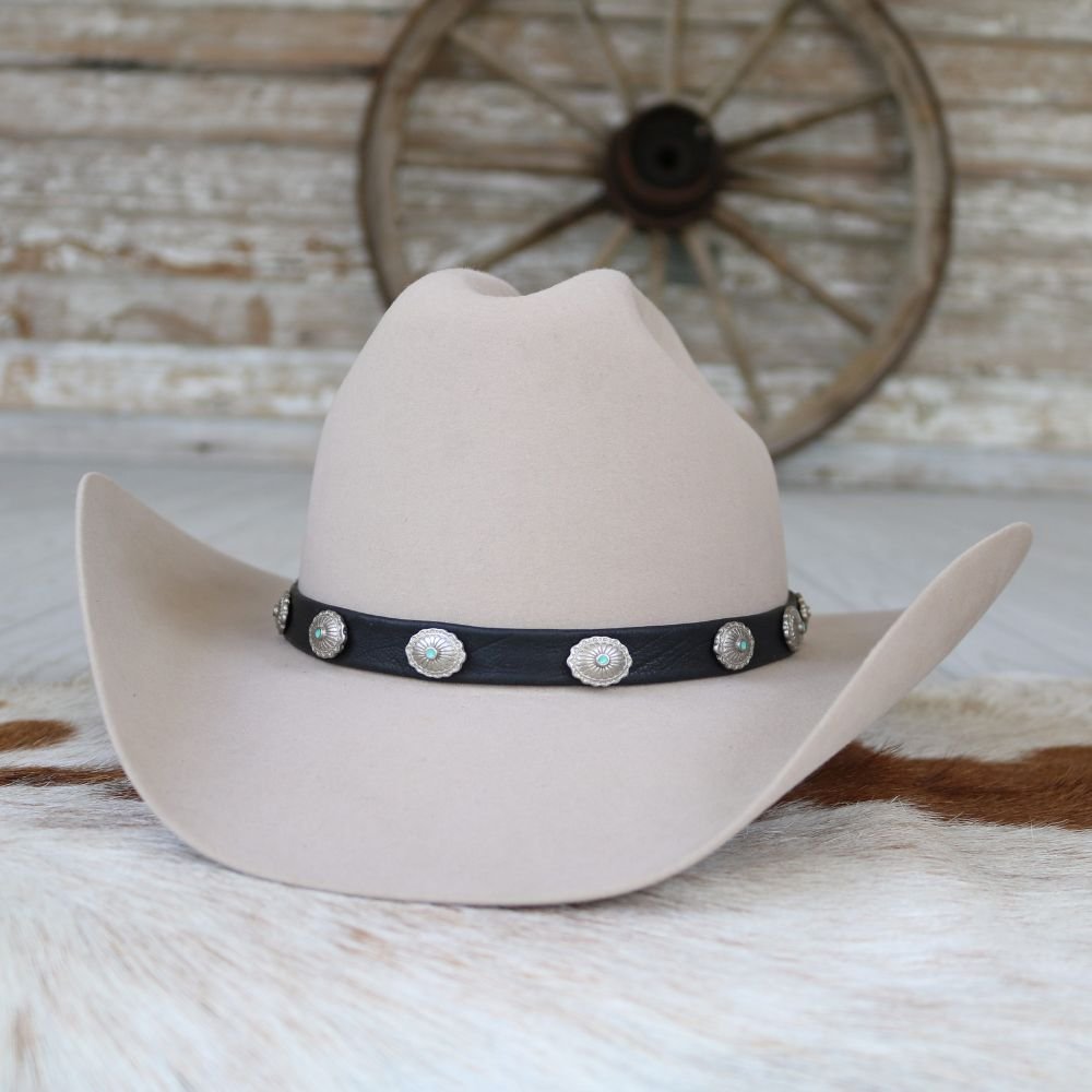 Deerskin Leather Concho Hat Band