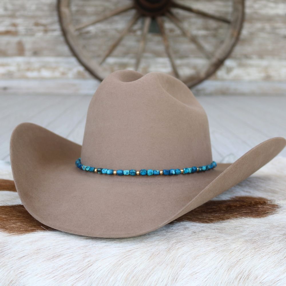 Chunky Deep Blue Stone Hat Band - Briggs