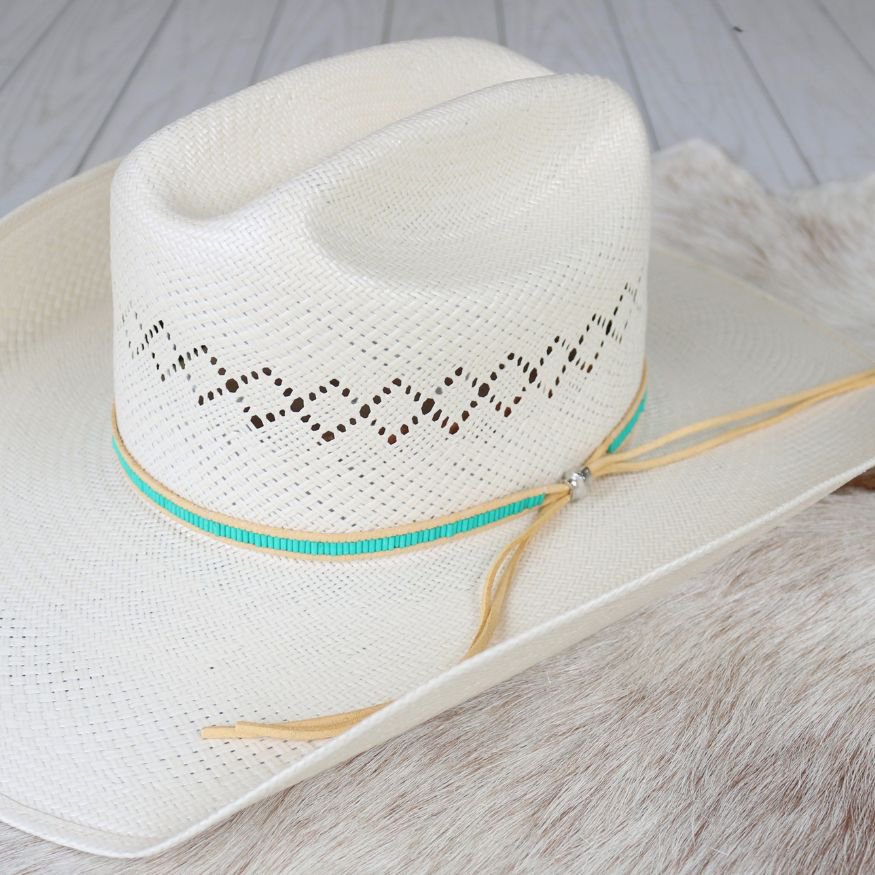Turquoise Lane Stitch Beaded Hat Band