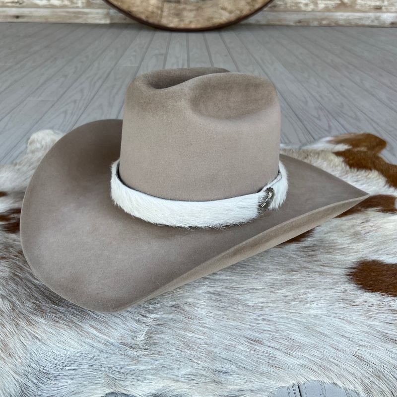 Cowhide Hat Band - White