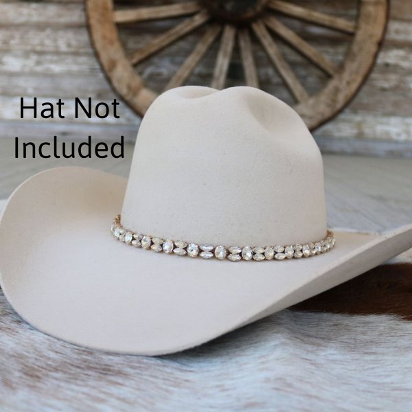 Rose Gold Rhinestone Bling Hat Band - The Kate