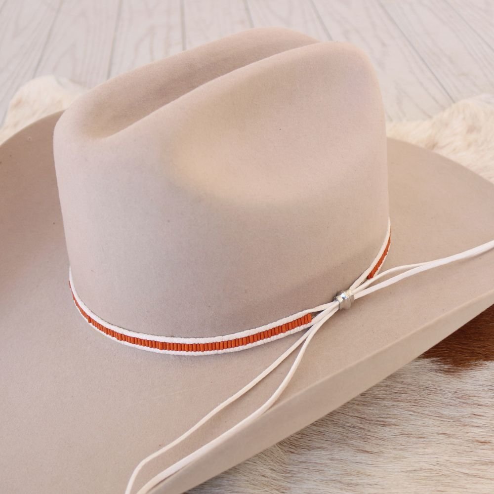 Orange Lane Stitch Beaded Hat Band