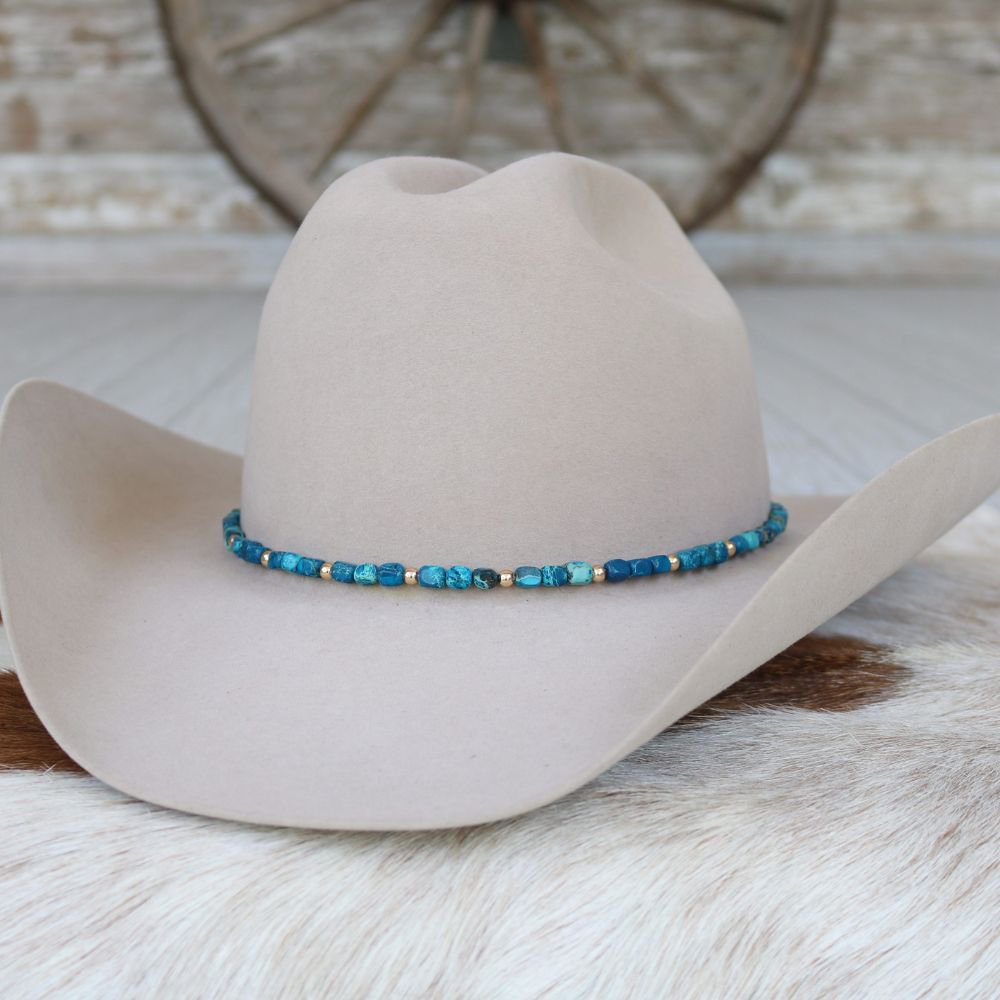 Chunky Deep Blue Stone Hat Band - Briggs