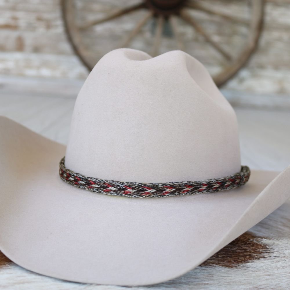 Horsehair Red Braided Hat Band - Boone
