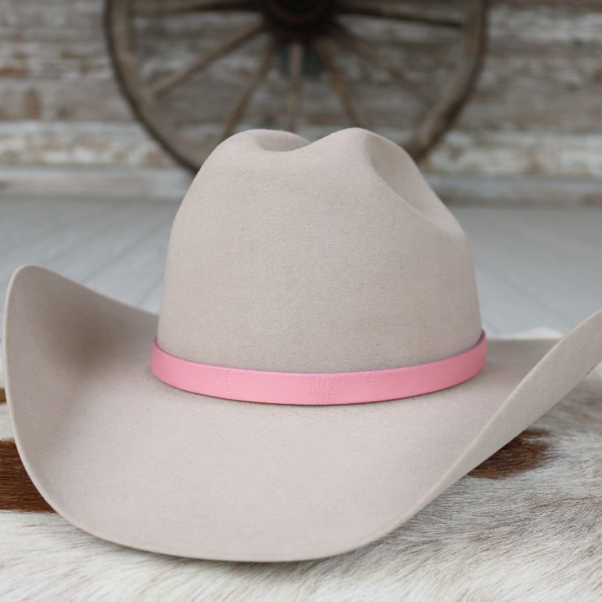 Leather Hat Band – Soft Pink