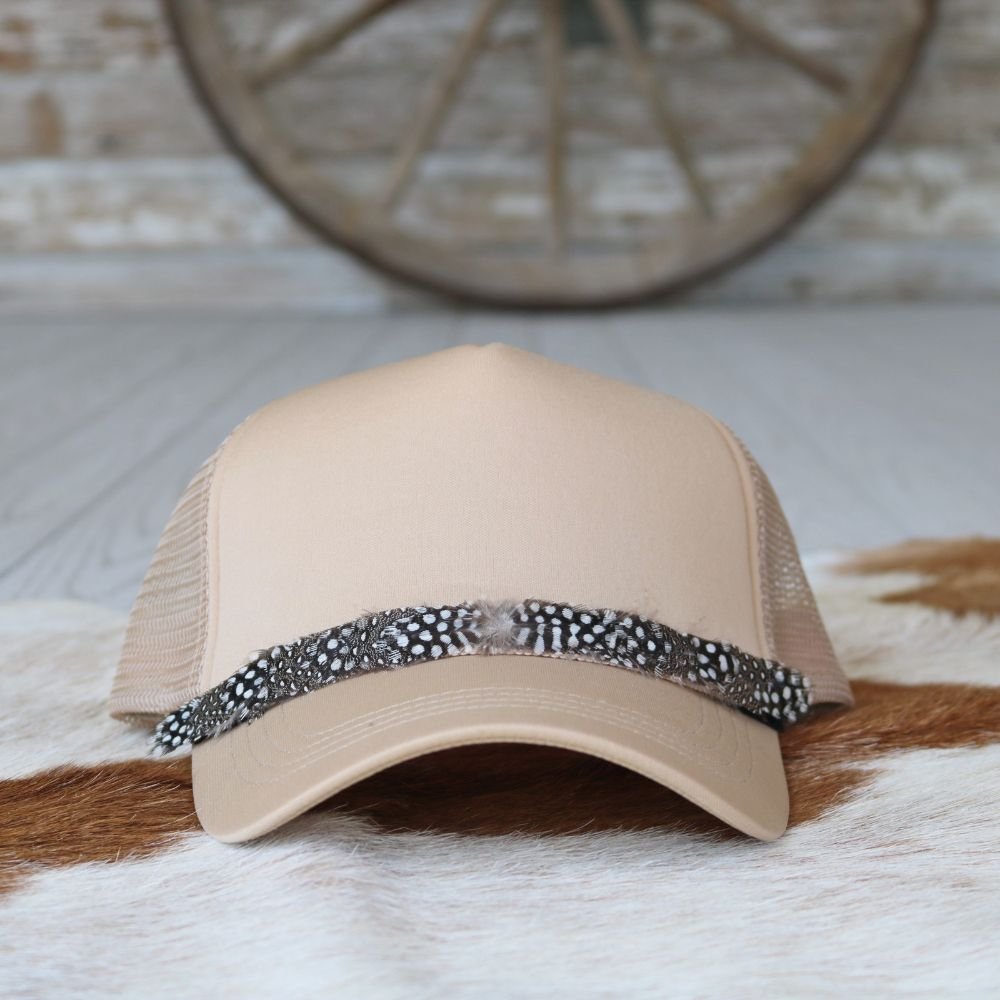 Mini Feather Hat Band for Trucker Caps – Birch