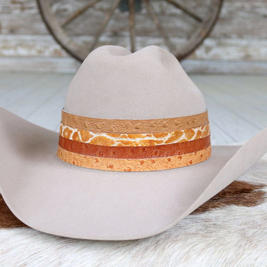 Orange Leather Hat Band Variety Pack - 4 Pack