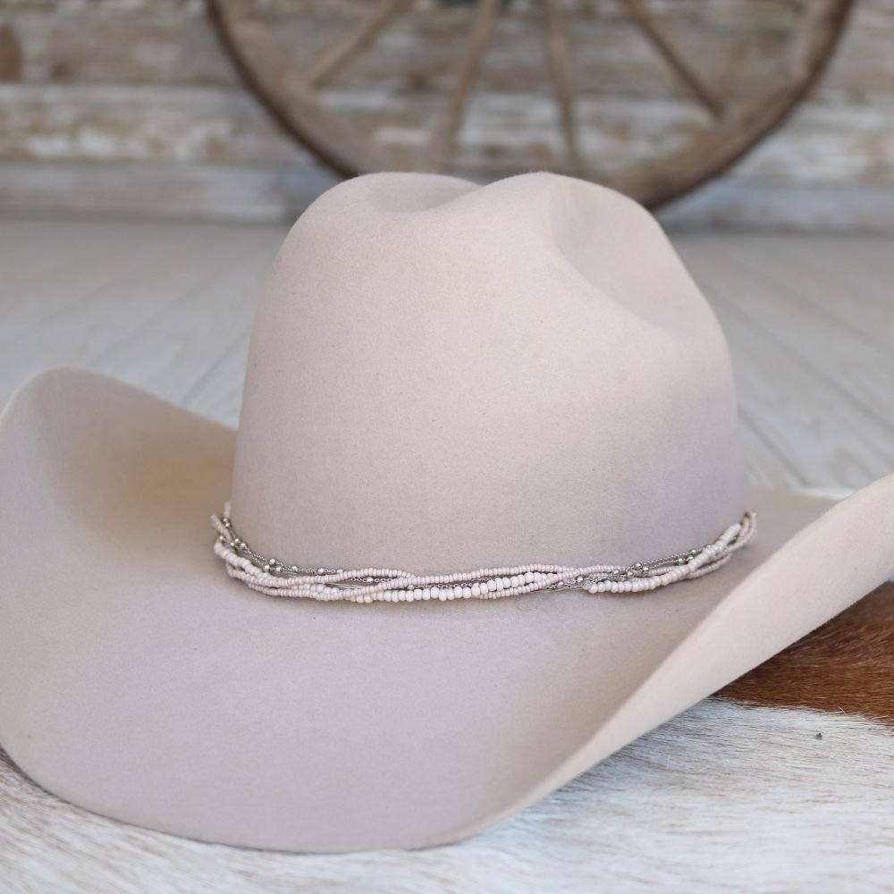 Cream Multi-Strand Beaded Hat Band